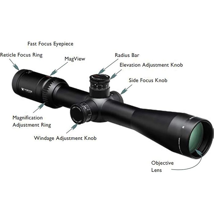 Vortex Optics Viper HS-T Rifle Scope 4-16x44mm VMR-1 MRAD Reticle Black