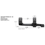 Vortex Optics Precision Extended 1-Piece Cantilever Mount  Picatinny Style with Integral Rings Matte Black
