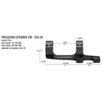 Vortex Optics Precision Extended 1-Piece Cantilever Mount  Picatinny Style with Integral Rings Matte Black