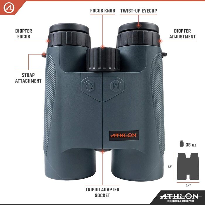 Athlon Optics Cronus Laser Rangefinding Binoculars 10x50mm Green