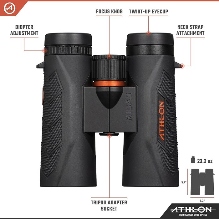 Athlon Optics Midas G2 UHD Binoculars 10x42mm Black