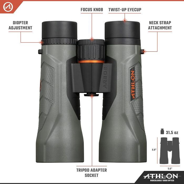 Athlon Optics Argos G2 HD Binoculars 12x50mm Green