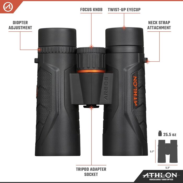 Athlon Optics Argos G2 HD Binoculars 10x42mm Black