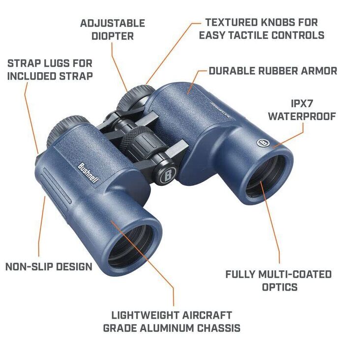 Bushnell H20 Waterproof Binoculars 12x42mm Blue