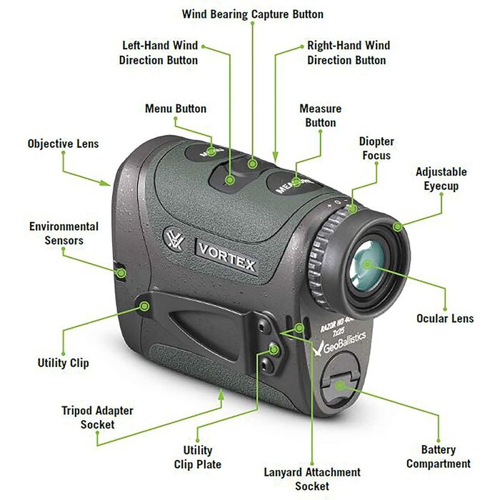 Vortex Optics Razor HD 4000 Laser Rangefinder Black