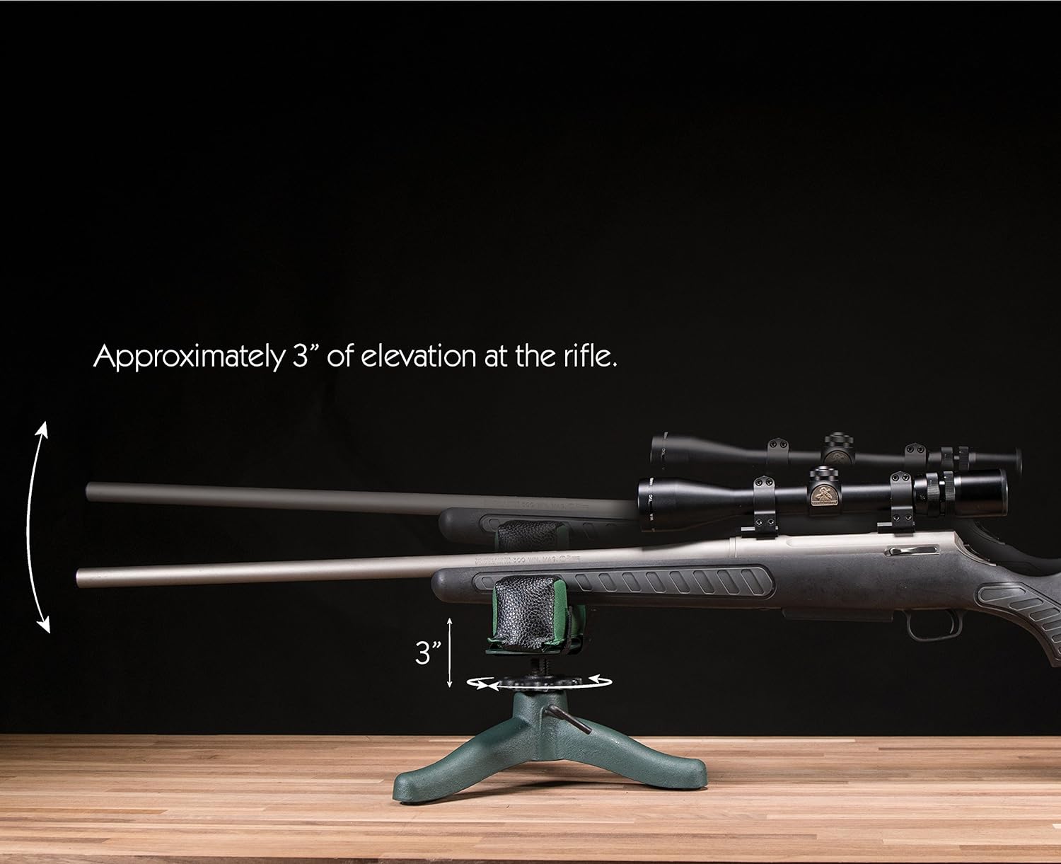 ‎Caldwell The Rock Jr Shooting Bench BR Pivot, Butcher Block top Filled Cast Iron Tan