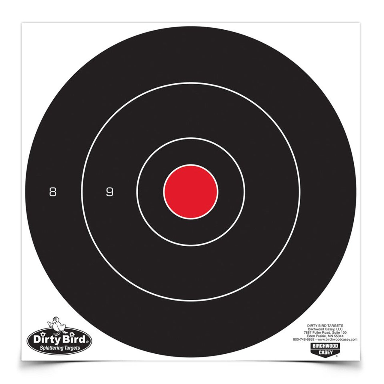 Birchwood Casey Dirty Bird Bullseye Target 12" Pack of 12