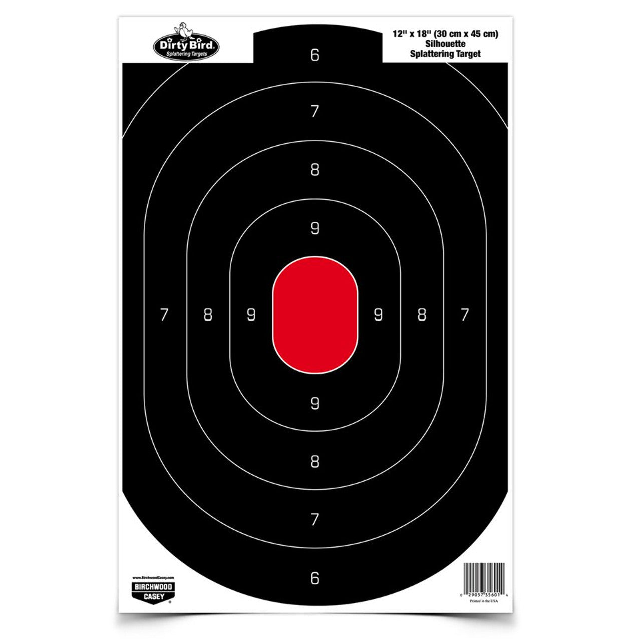 Birchwood Casey Dirty Bird Silhouette Target 12" x 18" Pack of 8