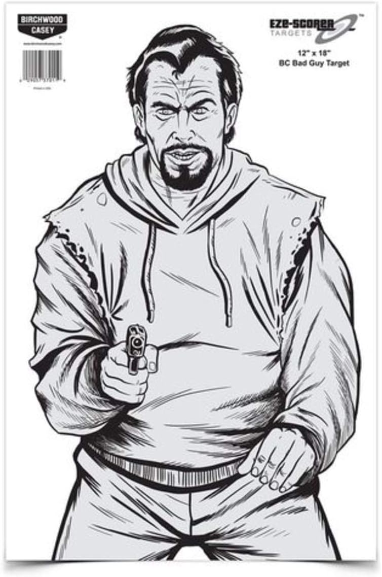 Birchwood Casey EZE-Scorer Bad Guy Target 12" x 18" Pack of 10