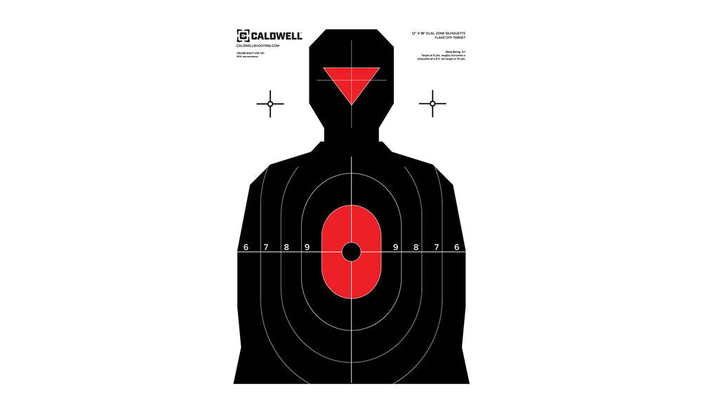 ‎Caldwell Silhouette Dual Zone Target 12" x 18" Pack of 8