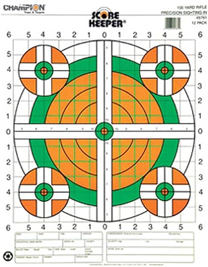 Champion Score Keeper 100 Yard Rifle Sight In Target 14" x 18" Pack of 100