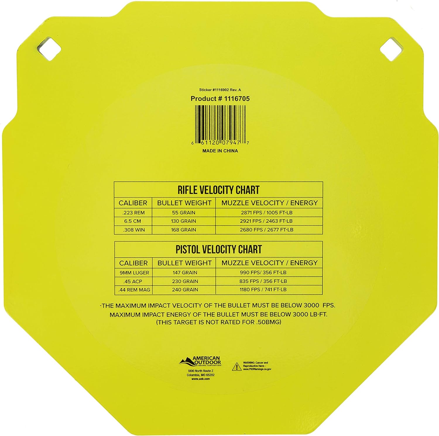 ‎Caldwell AR500 Octagon Steel Target 13" 3/8" Thick