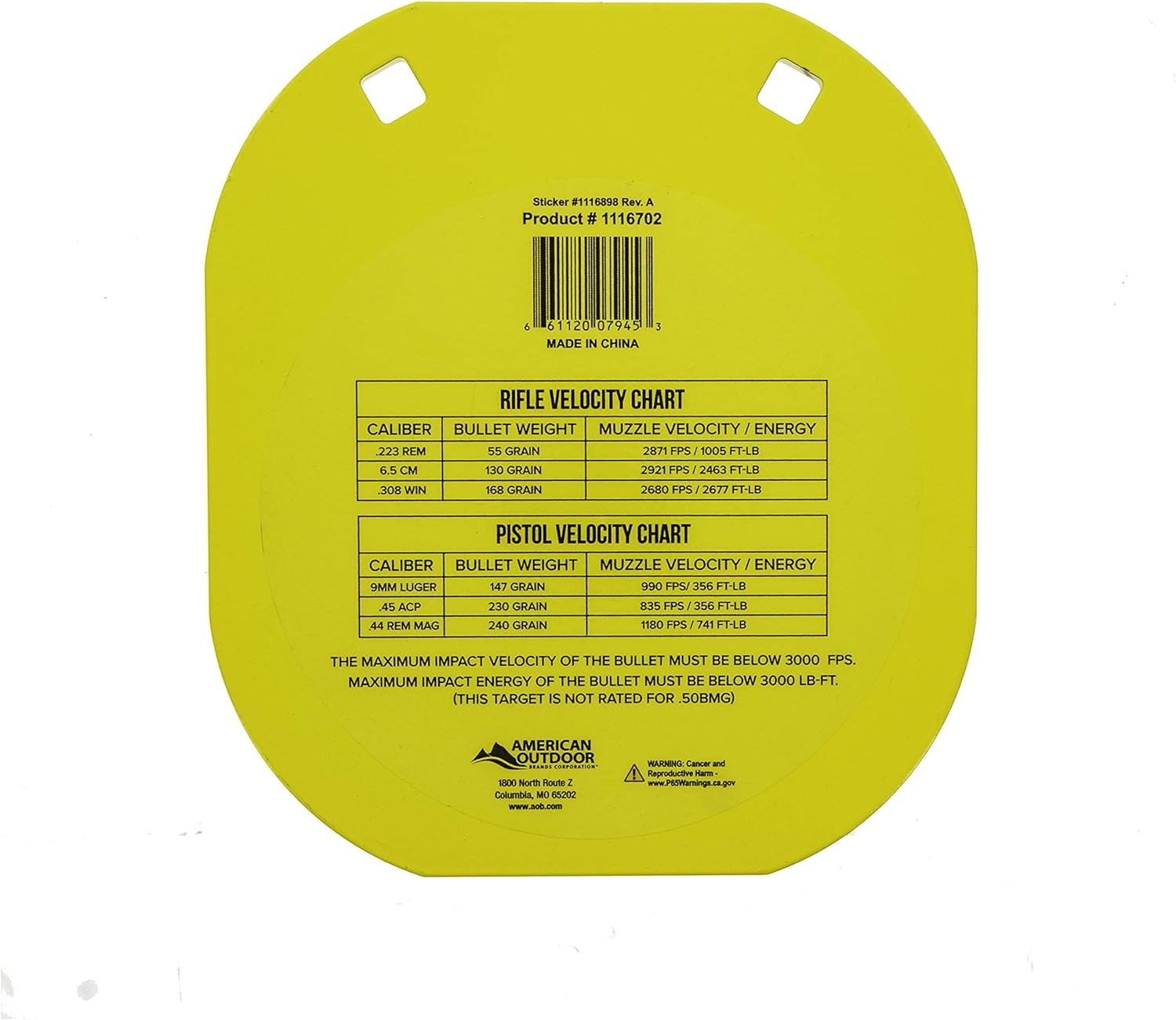 ‎Caldwell AR500 Gong Steel Target 9.1 x 8" 3/8" Thick