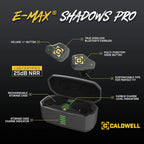 ‎Caldwell E-Max Shadows PRO Bluetooth Electronic Ear Plugs (NRR 25dB) Black