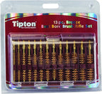 Tipton Best Rifle 13-Piece Bore Brush Set Bronze 17 - 45 Caliber 8-32 Thread (17 Caliber has 5-40 Thread)