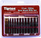 Tipton 13-Piece Bore Brush Set Nylon 17 - 45 Caliber 8-32 Thread (17 & 20 Caliber have 5-40 Thread)
