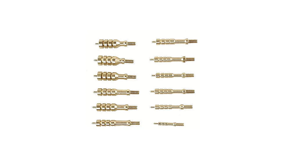 Tipton 13-Piece Cleaning Jag Set Brass 17 - 45 Caliber 8-32 Thread (17 Caliber has 5-40 Thread)