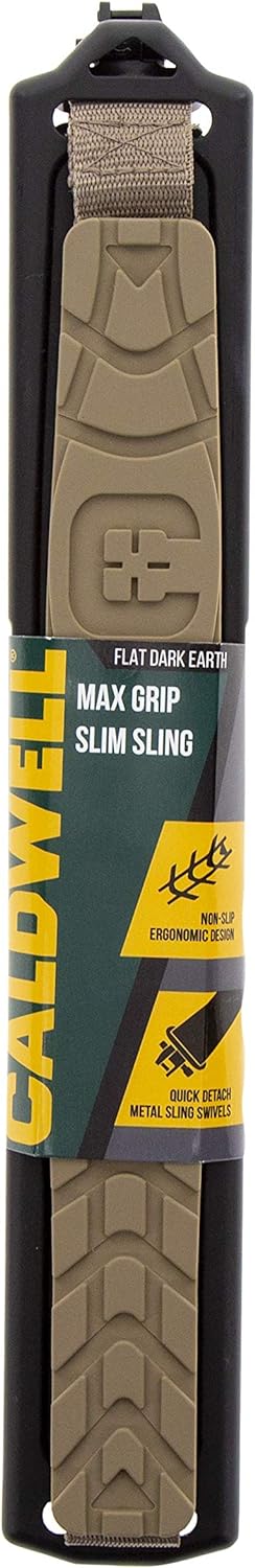 ‎Caldwell Max Grip Slim Sling with Sling Swivel Nylon/Rubber Flat Dark Earth 20" - 41" Yes