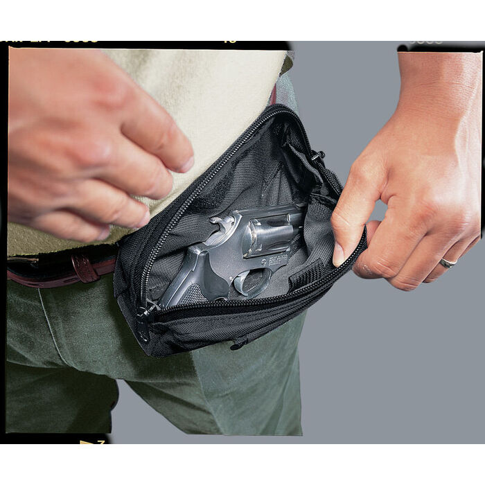 Uncle Mike's Gun Pak Belt Pouch Holster Ambidextrous Most Compact Pistols Nylon Black