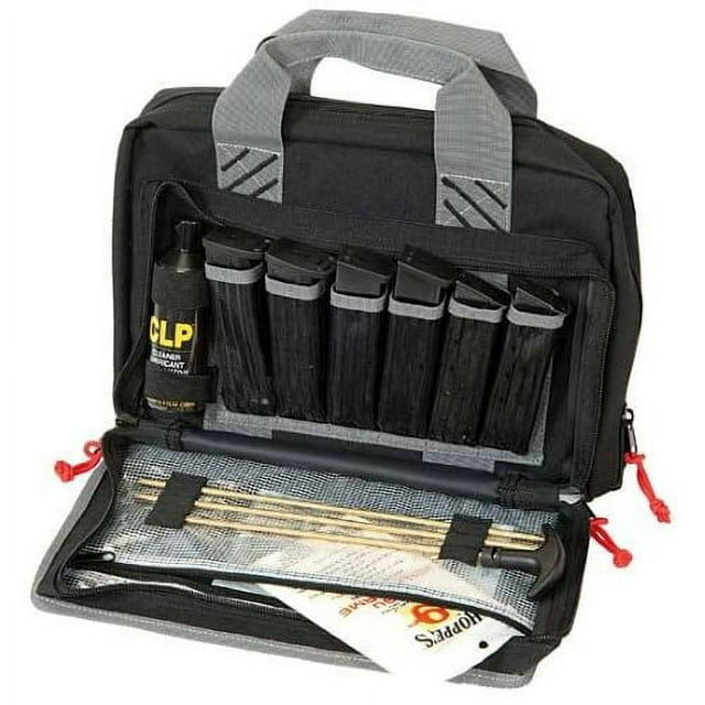 GPS Quad Pistol Range Bag with Mag Storage and Dump Cups Nylon Black
