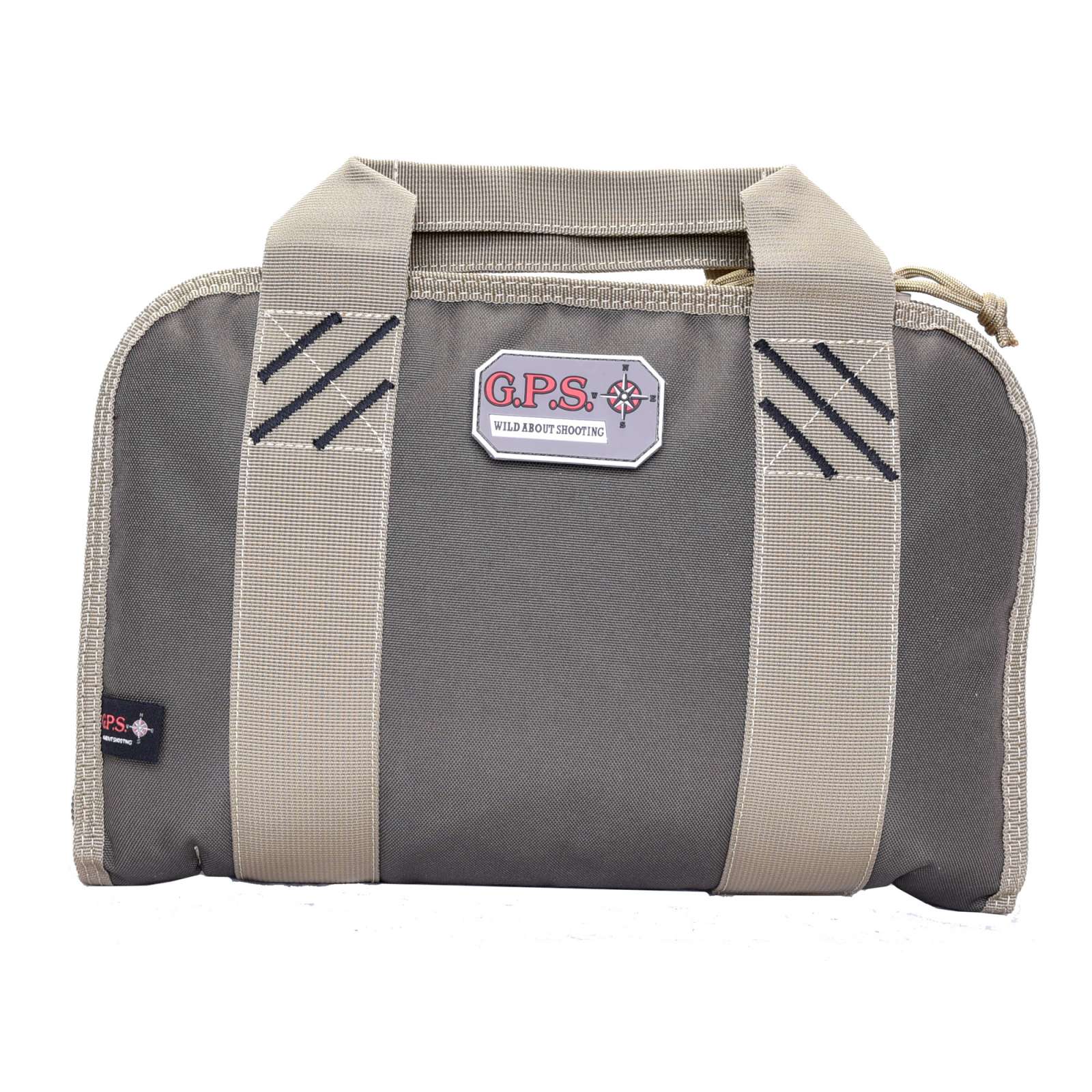 GPS Quad Pistol Range Bag with Mag Storage and Dump Cups Nylon Green/Khaki