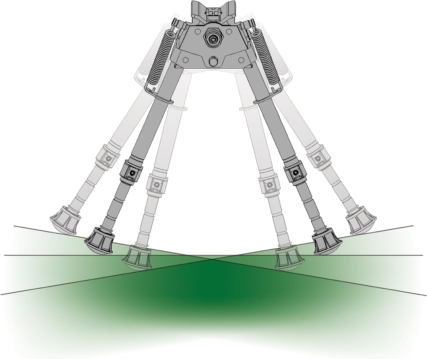 ‎Caldwell XLA Pivot Bipod 6"  - 9" ‎Aluminum Black