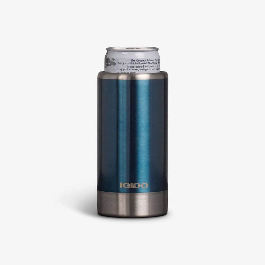 Igloo Coolmate Slim 12 Ounce Can Cooler Modern Blue