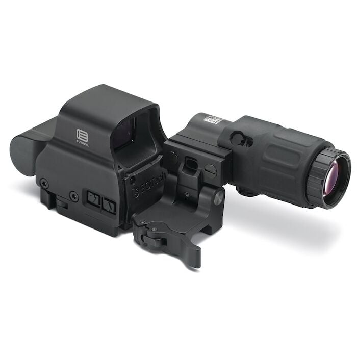 EOTech HHS II STS 3X Magnifier with Switch to Side QD Mount 68 MOA Circle with (2) 1 MOA Dots Reticle Matte Black