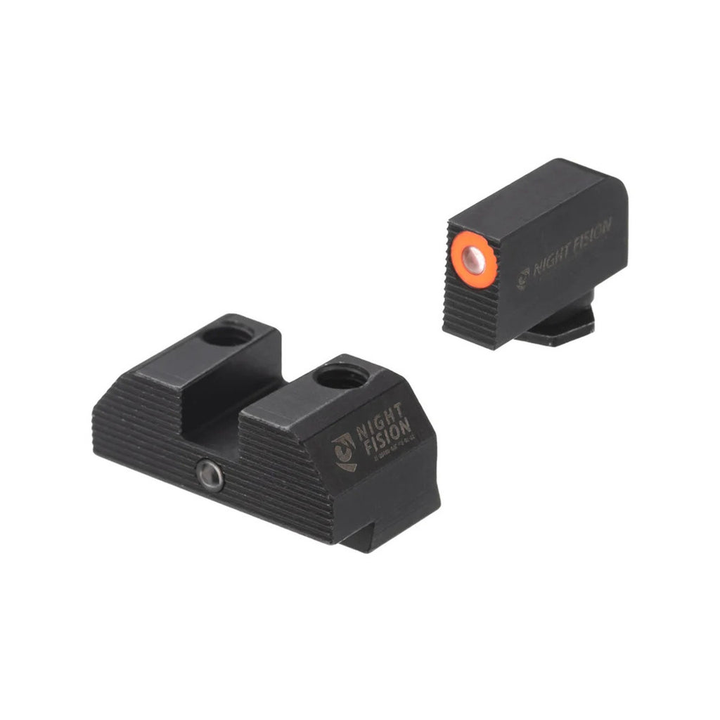 Night Fision Accur8 Student of the Gun Night Sight Set Glock 17/19/34 Orange Front One-Dot Rear Black Nitride