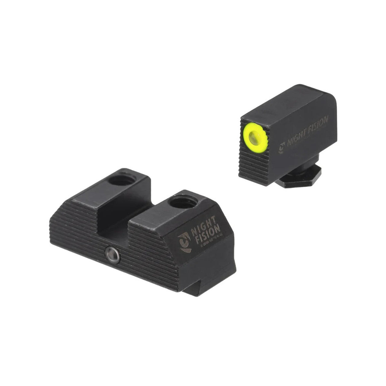 Night Fision Accur8 Student of the Gun Night Sight Set Glock 17/19/34 Yellow Front One-Dot Rear Black Nitride