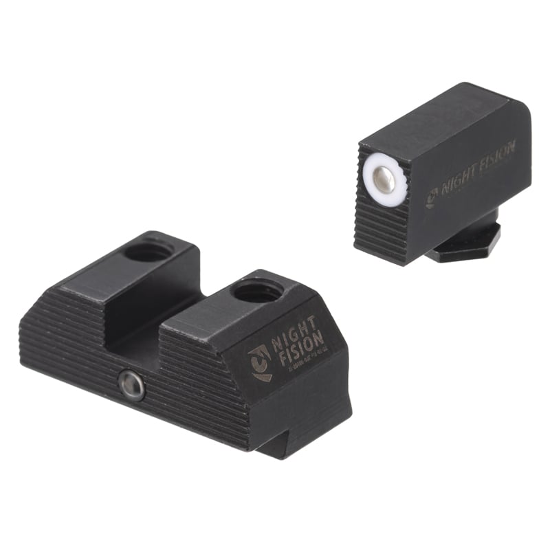 Night Fision Accur8 Student of the Gun Night Sight Set Glock 42/43/43x White Front One-Dot Rear Black Nitride