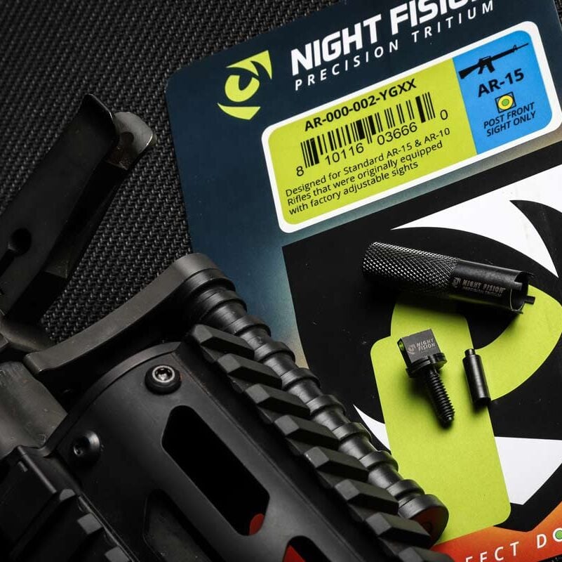 Night Fision AR-15 Front Sight Post Yellow Front Black Nitride