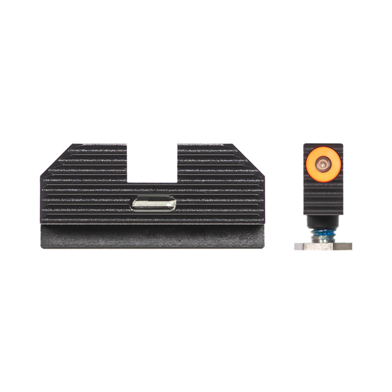 Night Fision Cost Ludus Night Sight Set Glock 17/19/34 Orange Front Horizontal Tritium Bar Rear Black Nitride
