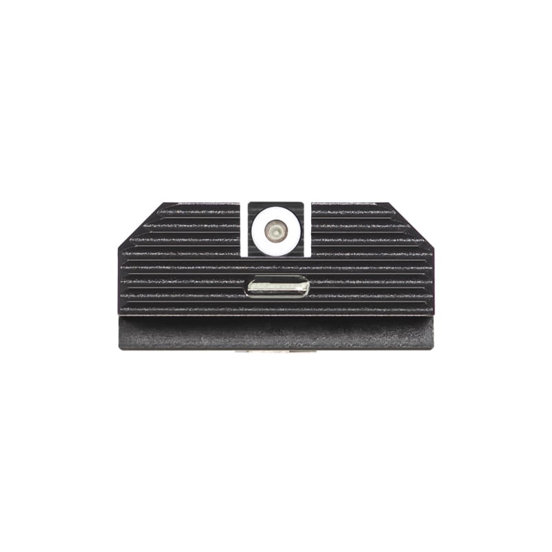 Night Fision Cost Ludus Night Sight Set Glock 17/19/34 White Front Horizontal Tritium Bar Rear Black Nitride