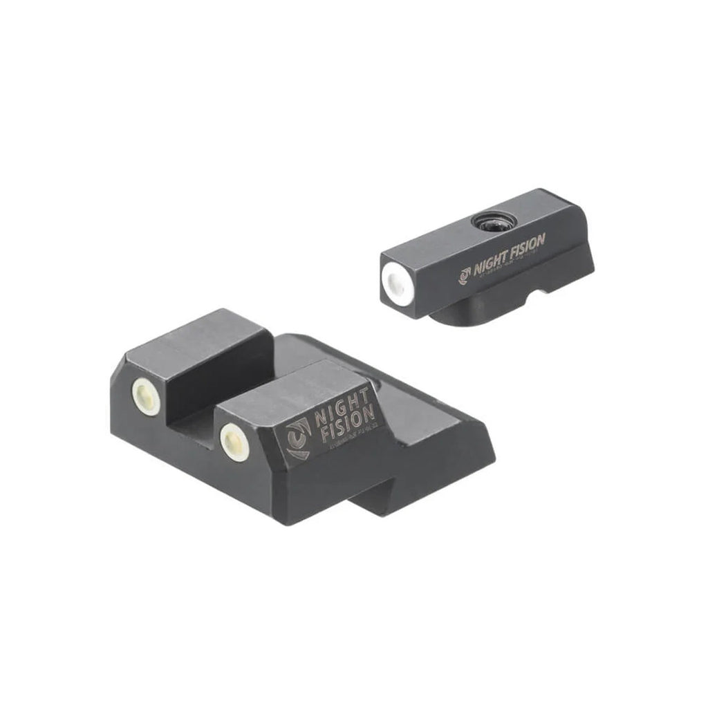 Night Fision Night Sight Set CZ P-10 C/F White Front White Rear Rings Black Nitride