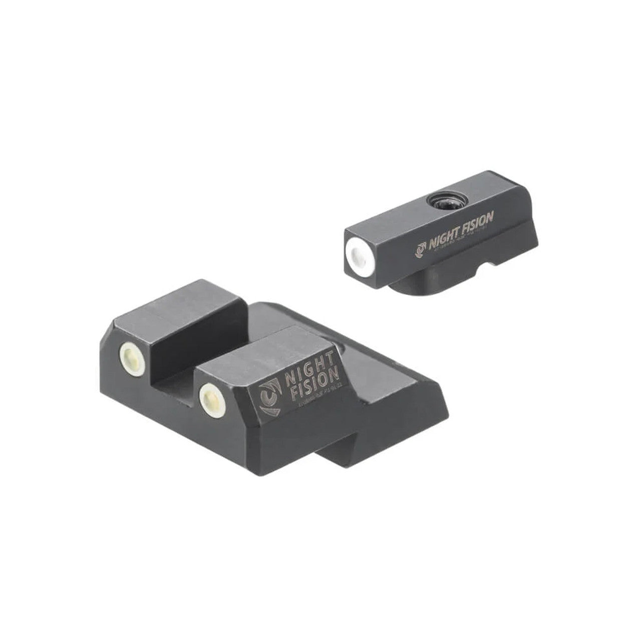 Night Fision Night Sight Set CZ P-10 C/F White Front White Rear Rings Black Nitride