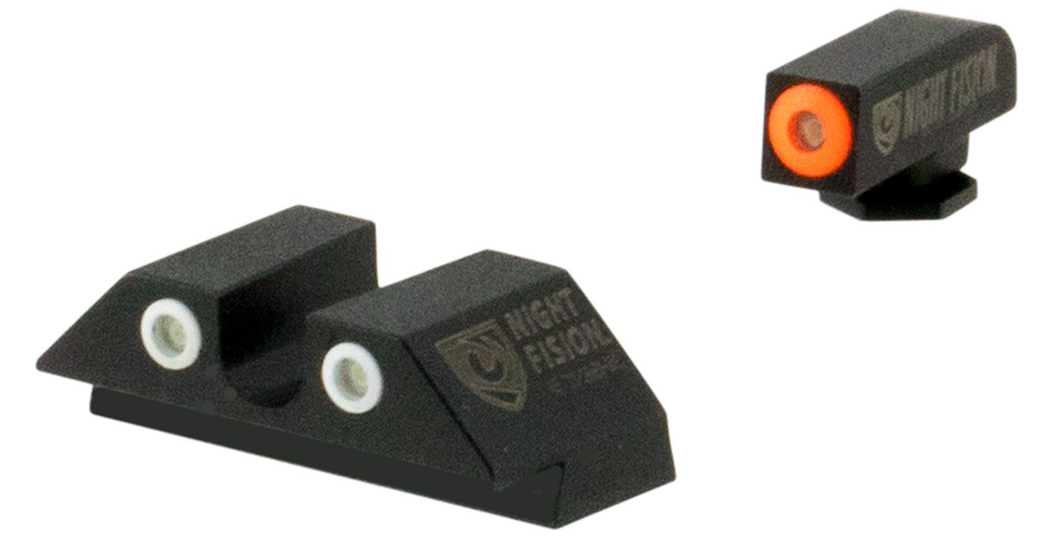 Night Fision Night Sight Set Glock 17/19/34 Orange Front U Notch Rear Black Nitride
