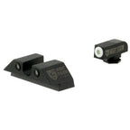 Night Fision Night Sight Set Glock 17/19/34 White Front U Notch Rear Black Nitride