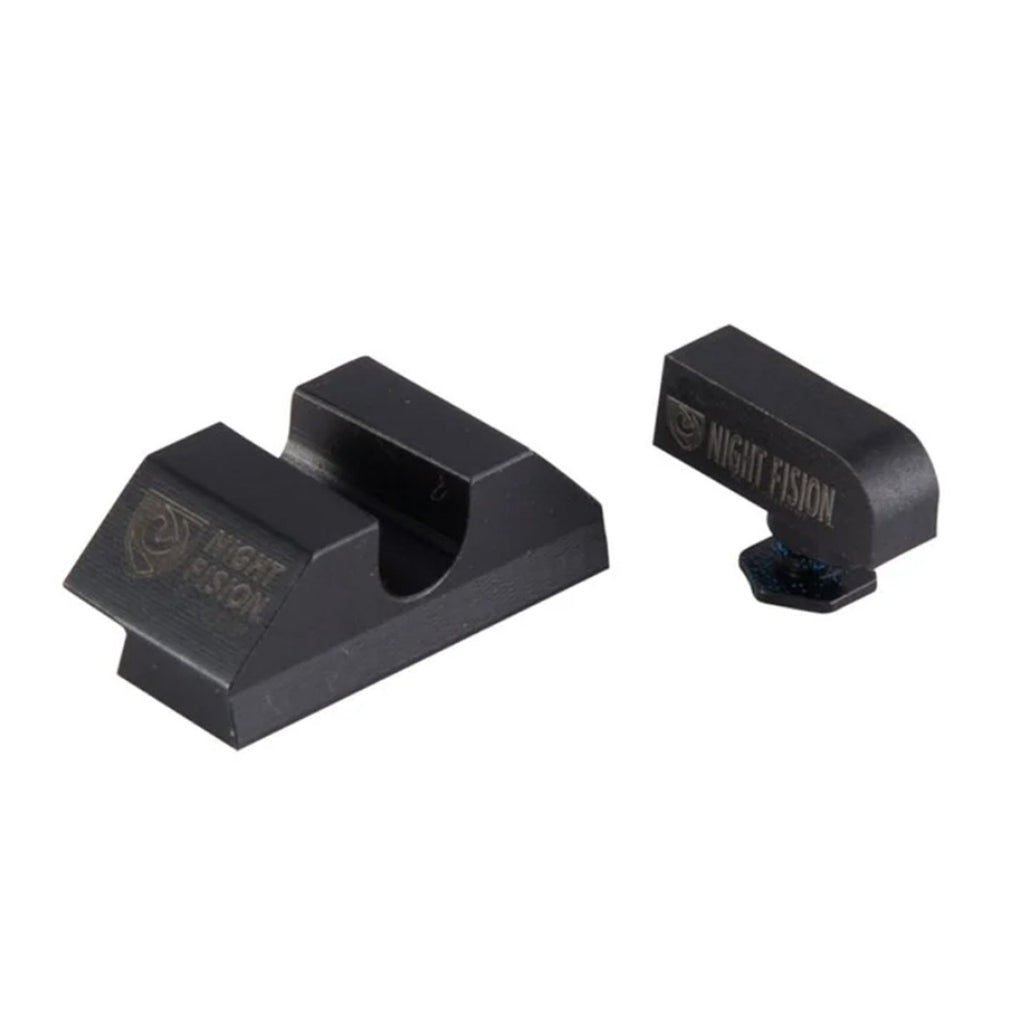 Night Fision Night Sight Set Glock 17/19/34 White Front U Notch White Rear Rings Black Nitride