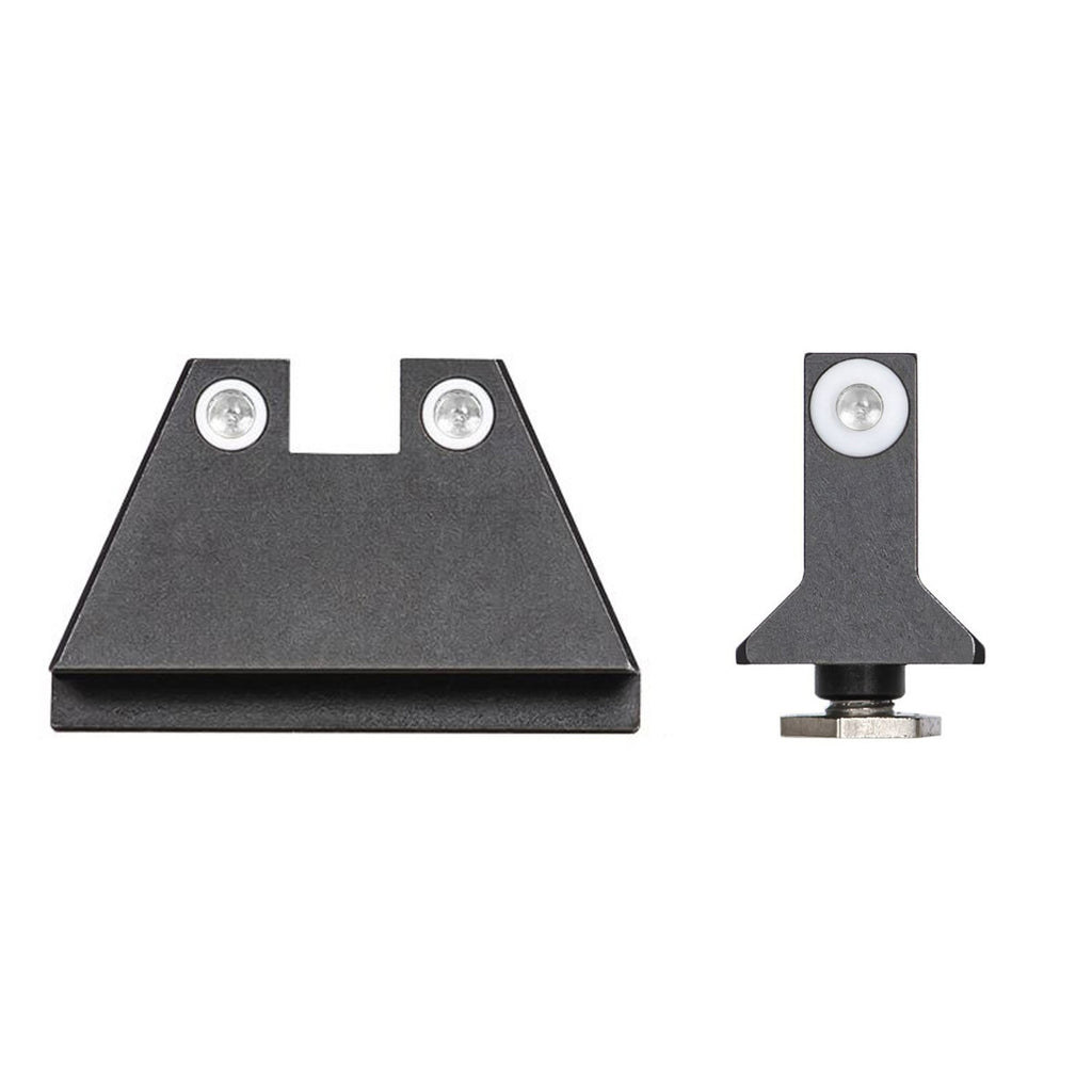 Night Fision Night Sight Set Glock 17/19/34 White Front White Rear Rings Black Nitride