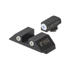 Night Fision Night Sight Set Glock 20/21/40 White Front White Rear Rings Black Nitride