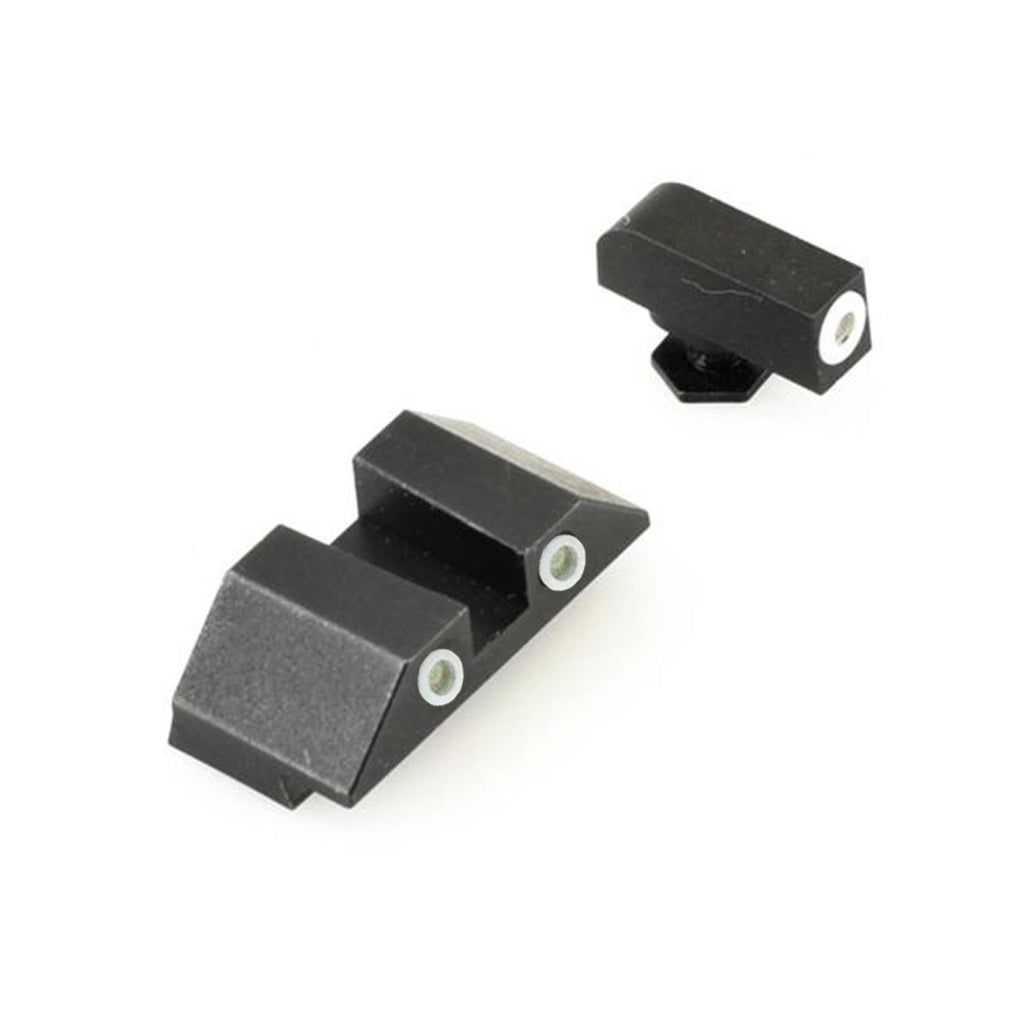 Night Fision Night Sight Set Glock 42/43/43X White Front White Rear Rings Black Nitride