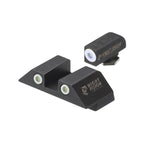 Night Fision Night Sight Set Glock 42/43/43X White Front White Rear Rings Black Nitride