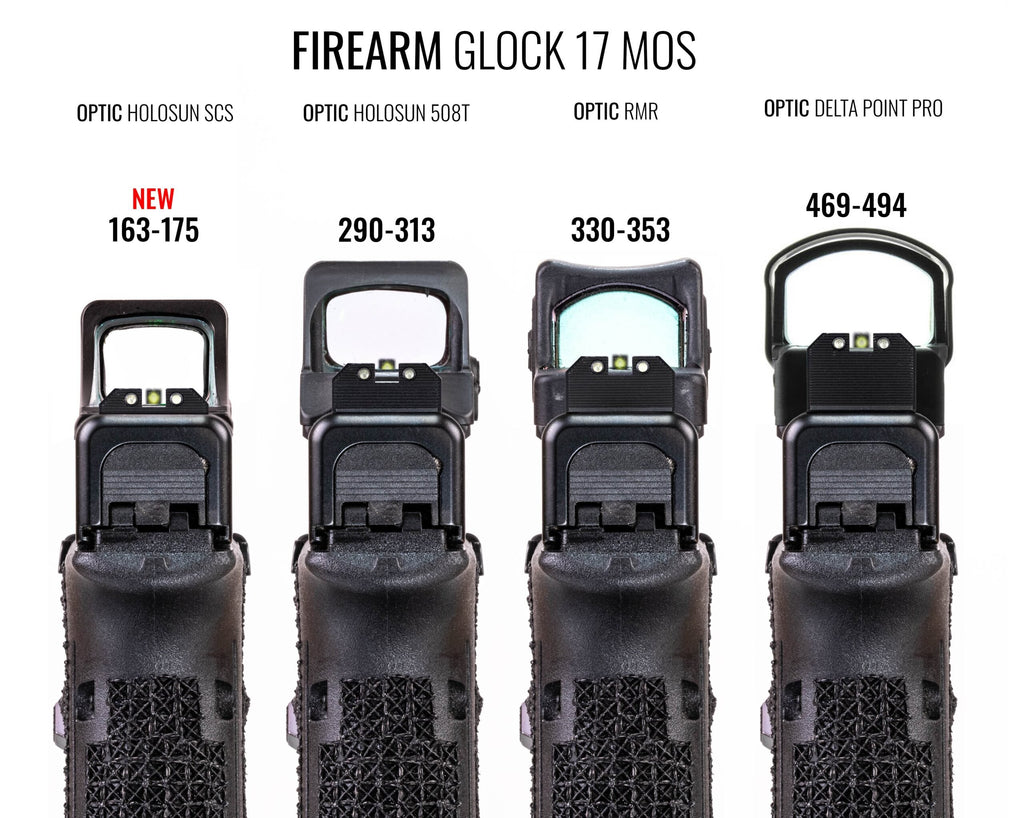 Night Fision Ready Stealth Night Sight Set Glock 17/19/34 w/ RMR/507c/508t Black Front Blank Rear Sight Black Nitride