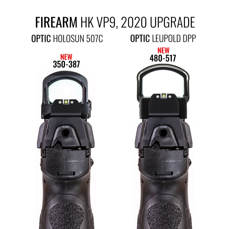Night Fision Ready Stealth Night Sight Set HK VP9 w/ DPP/509t/Acro Orange Front Blank Rear Sight Black Nitride