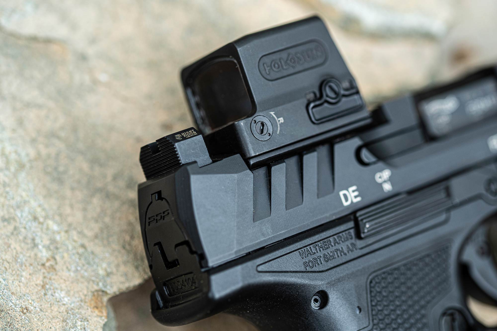 Night Fision Ready Stealth Night Sight Set Walther PDP/PPQ w/ RMR/507c/508t Orange Front Black Nitride