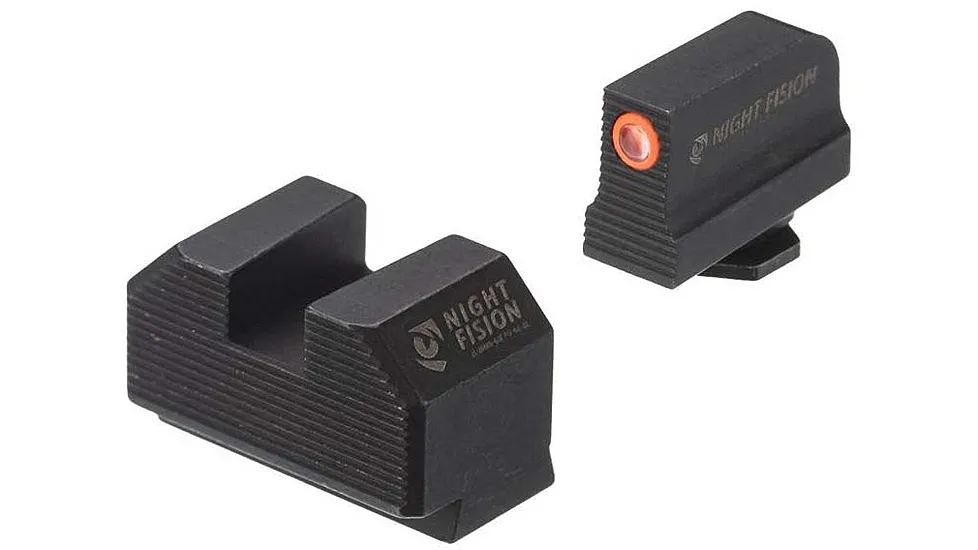 Night Fision Ready Stealth Night Sight Set Glock 43/43x w/ 507k Orange Front Blank Rear Sight Black Nitride