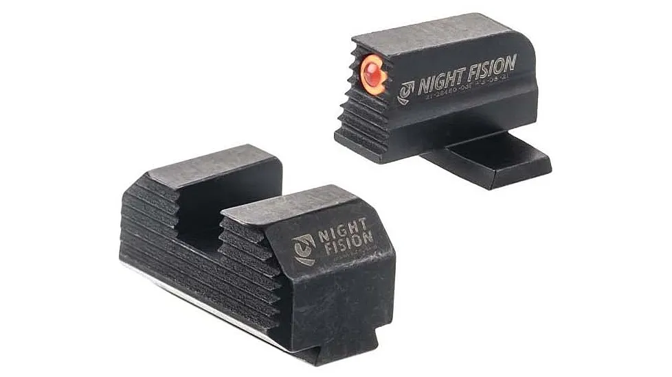 Night Fision Ready Stealth Night Sight Set Springfield Hellcat OSP/XD-S w/ 507k Orange Front Blank Rear Sight Black Nitride