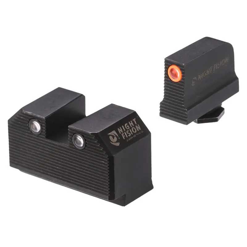 Night Fision Ready Stealth Lower 1/3rd Night Sight Set Glock 17/19/34 w/ RMR/507c/508t Orange Front Black Nitride