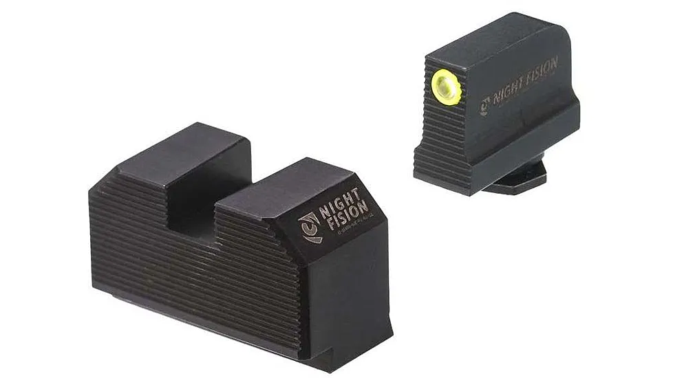 Night Fision Ready Stealth Lower 1/3rd Night Sight Set Glock 17/19/34 w/ RMR/507c/508t Yellow Front Blank Rear Sight Black Nitride